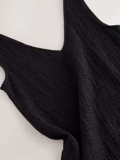 Next Textured Jersey Slip Dress Black Discount