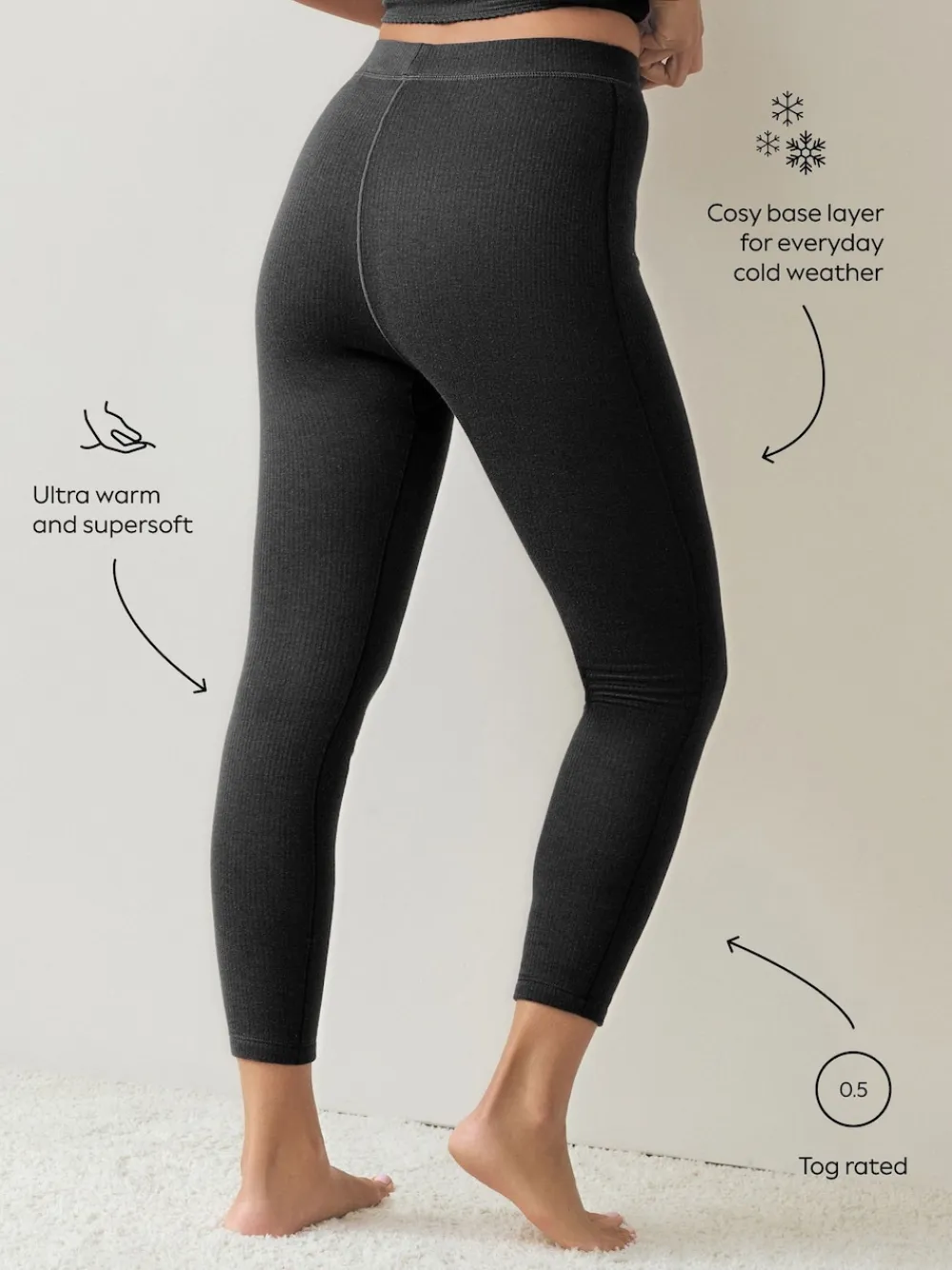 Next Thermal Maximum Warmth Cosy Ribbed Legging Black Best