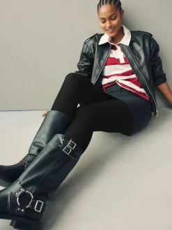 Next Black Thermal Wool Blend Knitted Tights 1 Pack Outlet