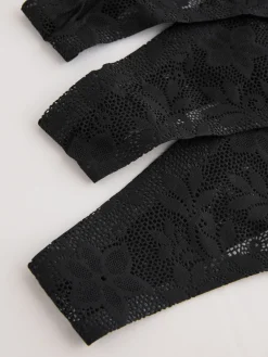 Next Thong All-Over Lace No VPL Knickers 3 Pack Black Best
