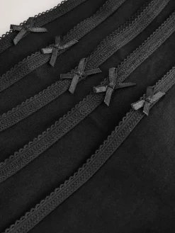 Next Black Thong Cotton Rich Knickers 5 Pack Clearance