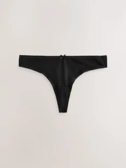 Next Thong Cotton Rich Knickers 7 Pack Black Hot