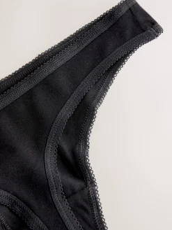 Next Black Thong Full Briefs Cotton Knickers 10 Pack Outlet