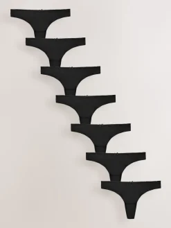 Next Thong Microfibre Knickers 7 Pack Black New