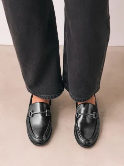 Next Trim Round Toe Loafers Black Discount