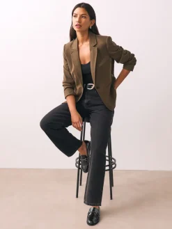 Next Trim Round Toe Loafers Black Discount