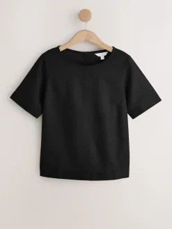 Next Black T-Shirt With Linen Outlet