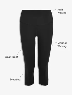 Next Black Tummy Control High Waisted Capri Length Sculpting Leggings Online