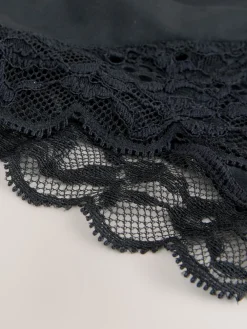 Next Ultimate Comfort Lace Back High Leg Knickers Black New