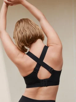 Next Ultimate Support Non Pad Minimising Wired Dry Tech High Impact Sports Bra Black New