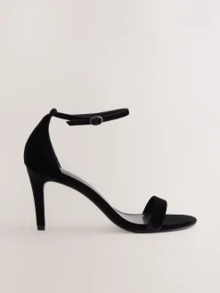 Next Forever Comfort® Strappy Heeled Sandals Black Velvet Best