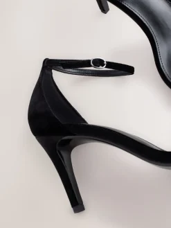 Next Forever Comfort® Strappy Heeled Sandals Black Velvet Best