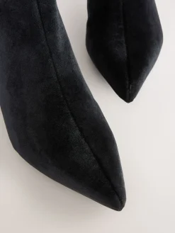 Next Forever Comfort® Kitten Heel Ankle Boots Black Velvet Discount