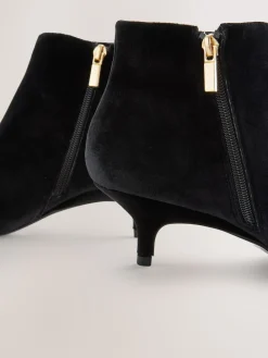 Next Forever Comfort® Kitten Heel Ankle Boots Black Velvet Discount