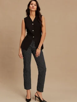 Next Black V-Neck Waistcoat with Button Detail