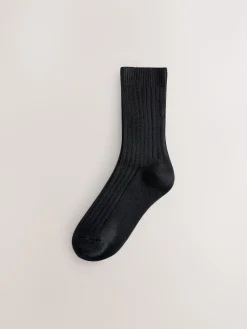 Next Warm Handle Ribbed Ankle Socks 3 Pack Black Clearance