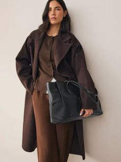 Next Black Weave Shoulder Bag Online