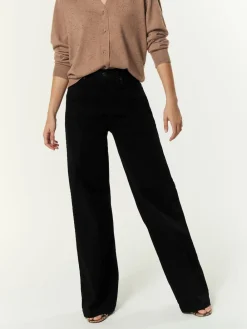 Next Wide Leg Jeans Black Outlet