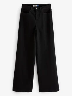Next Wide Leg Jeans Black Outlet