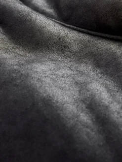 Next Black/Chocolate Brown Faux Shearling Cropped Aviator Jacket