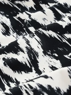 Next Essential High Neck Shaping Swimsuit Black/Cream Ikat Online