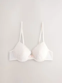 Next Black/Cream Pad Plunge Embroidered Bras 2 Pack Outlet