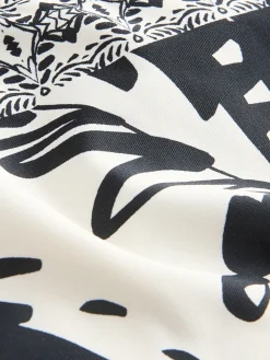 Next Black/Cream Palm High Leg Print Bikini Bottoms Sale