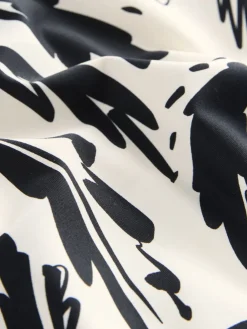 Next Black/Cream Palm High Waist Print Bikini Bottoms Hot