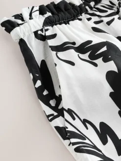 Next Summer Beach Shorts Black/Cream Palm Hot