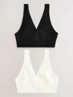 Next Black/Cream Seamless Non Wire Nursing Ultimate Comfort Bras 2 Pack