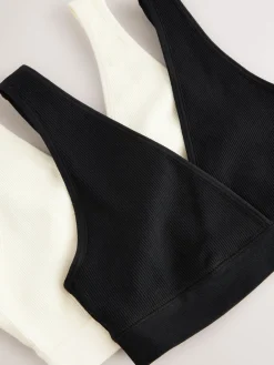 Next Black/Cream Seamless Non Wire Nursing Ultimate Comfort Bras 2 Pack