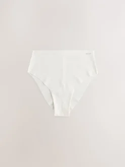 Next Black/Cream/Pink High Waist High Leg Cotton Blend No VPL Knickers 7 Pack Best