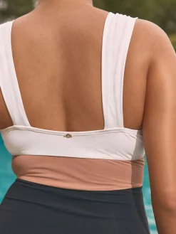 Next Plunge Tummy Control Swimsuit Black/Ecru/Beige Hot