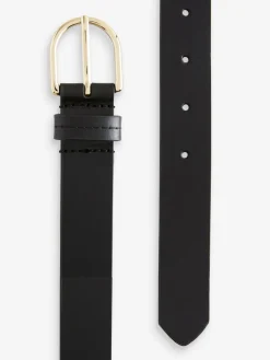 Next Black/Gold Regular Leather Belt Clearance