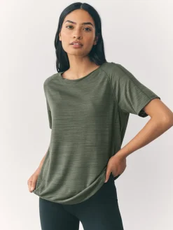 Next Black/Green Active Crew Neck Lightweight Short Sleeve T-Shirts 2 Pack Outlet