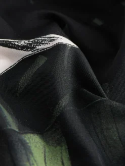 Next Twist Scoop Tummy Control Swimsuit Black/Green Leaf Clearance