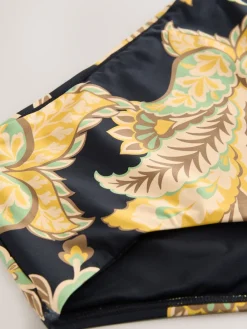 Next Black/Green Paisley High Waist Print Bikini Bottoms Discount