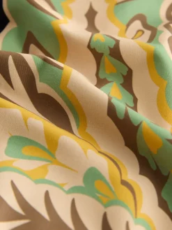 Next Black/Green Paisley Plunge Shaping Tummy Control Swimsuit Hot