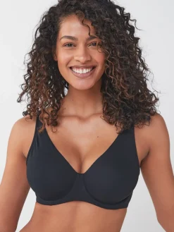 Next Non Pad Full Cup DD+ Cotton Blend Ultimate Comfort Bras 3 Pack Black/Grey Marl/White Hot