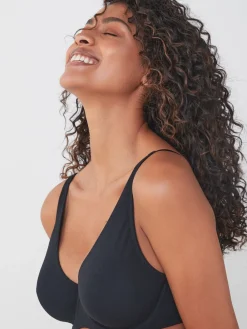 Next Non Pad Full Cup DD+ Cotton Blend Ultimate Comfort Bras 3 Pack Black/Grey Marl/White Hot