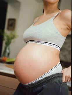 Next Maternity Nursing Crop Ultimate Comfort Tops 2 Pack Black/Grey Online