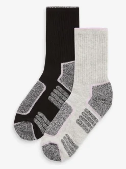 Next Active Sports Walking Ankle Socks 2 Pack Black/Grey Sale