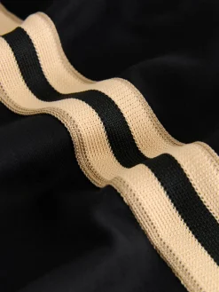 Next Black/Neutral Slinky Wide Leg Side Stripe Track Trousers Online