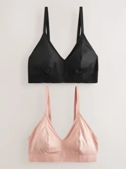 Next Bralette DD+ Ultimate Comfort Non Wire Bralettes 2 Pack Black/Nude Sale