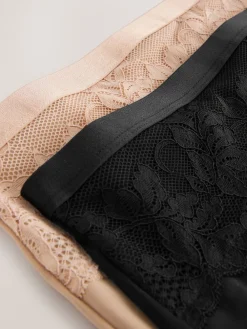 Next Black/Nude High Waist Lace Tummy Control Light Shaping Knickers 2 Pack Online