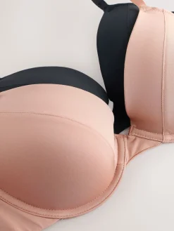 Next Black/Nude Push Up Pad Plunge A-E Smoothing Ultimate Comfort Bras 2 Pack