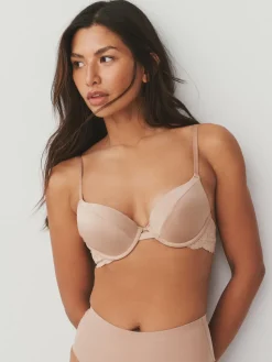 Next Black/Nude Push Up Pad Plunge A-E Smoothing Ultimate Comfort Bras 2 Pack