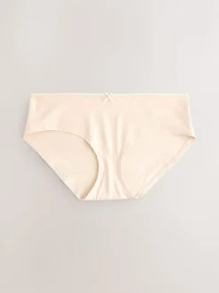 Next Short Cotton Rich Knickers 5 Pack Black/Pastel Rose Nude/White New