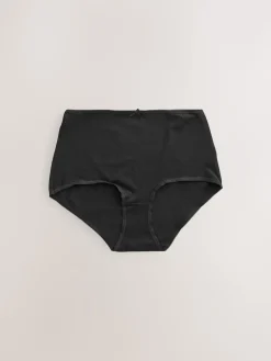 Next Black/Pastel Rose Nude/White Full Brief Cotton Rich Knickers 5 Pack Outlet