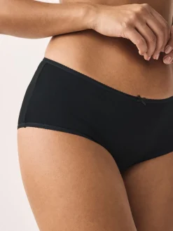 Next Black/Pastel Rose Nude/White Midi Cotton Rich Knickers 5 Pack New